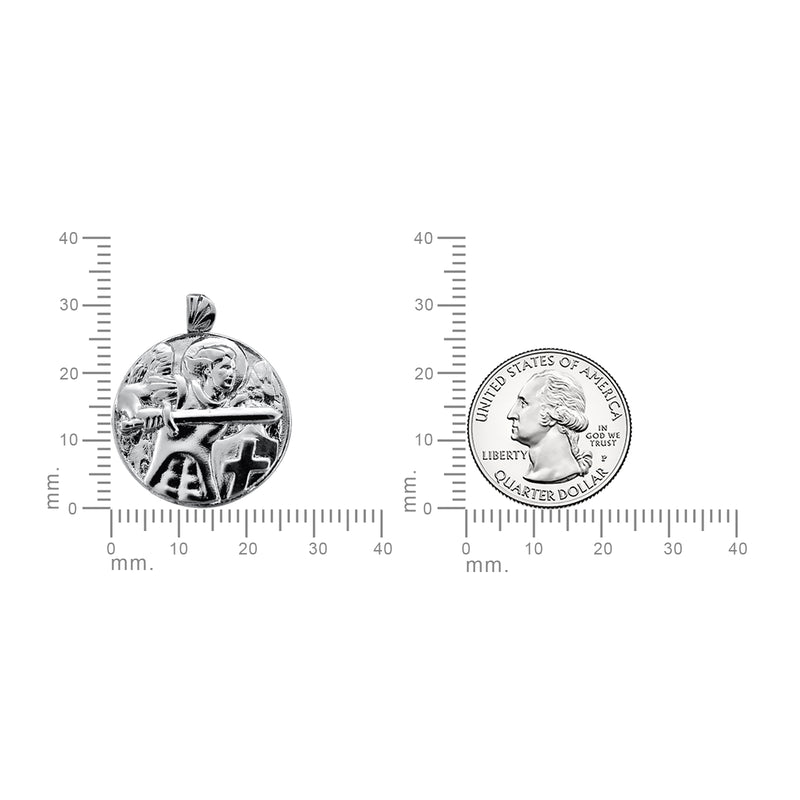 Sterling Silver Saint Michael Round Necklace - Divine Box