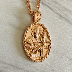 18K Rose Gold Vermeil Thorn Frame Saint Florian Necklace - Divine Box