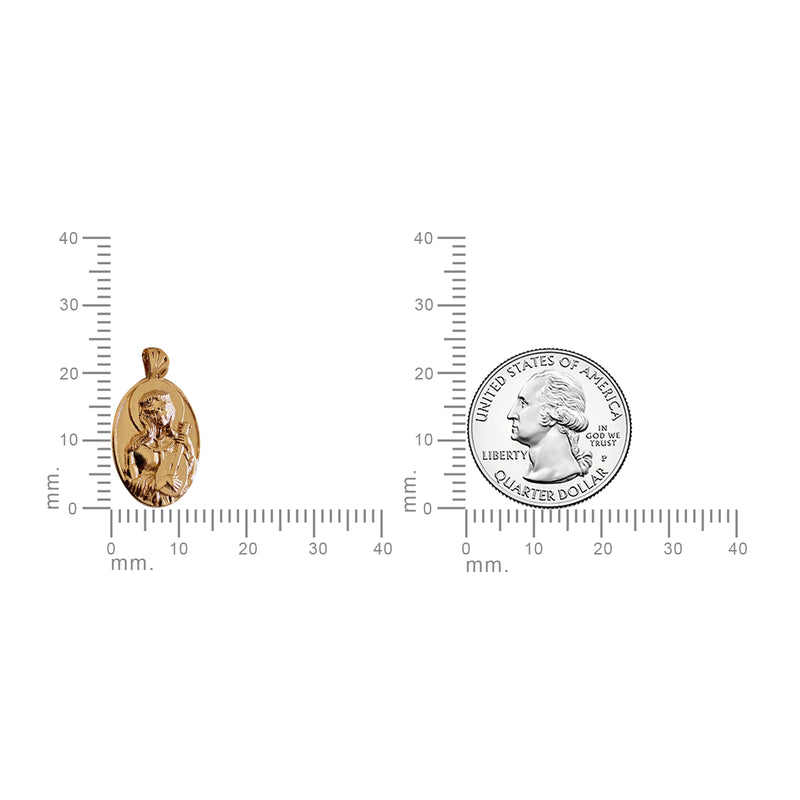 18K Rose Gold Vermeil Saint Cecilia with Harp Necklace - Divine Box