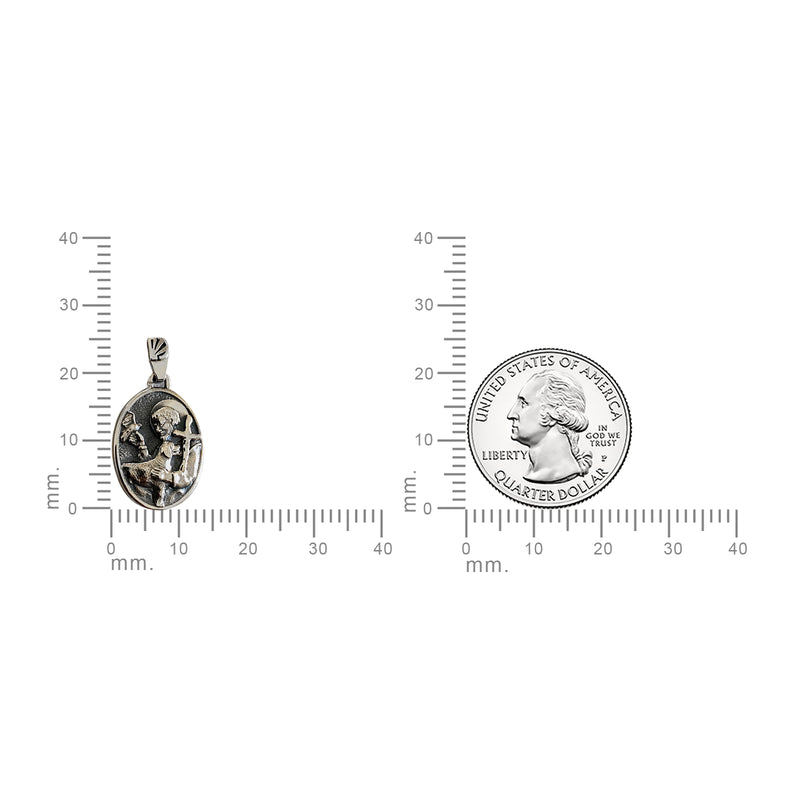 Antique Finish Sterling Silver Saint Francis Necklace - Divine Box